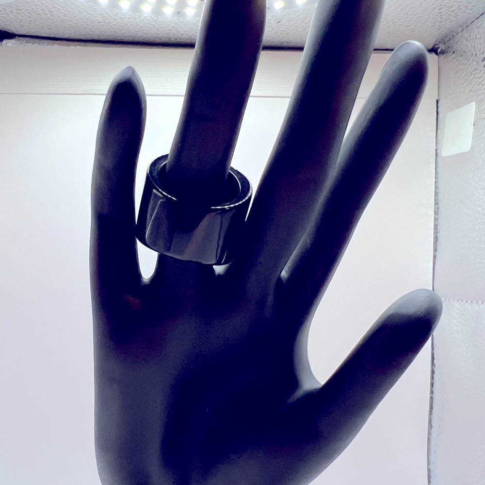 Black And Gold Chain Statement Ring - image 2